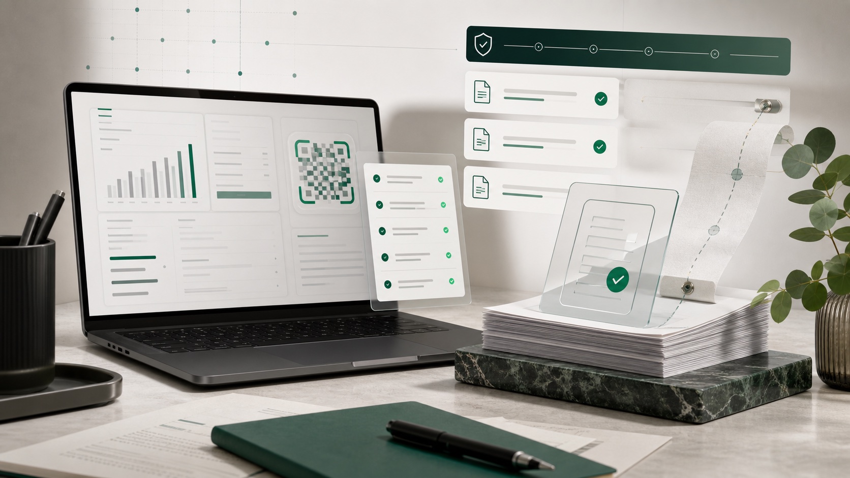 Portátil con software de facturación, registros digitales, código de verificación y señales de cumplimiento VERI*FACTU